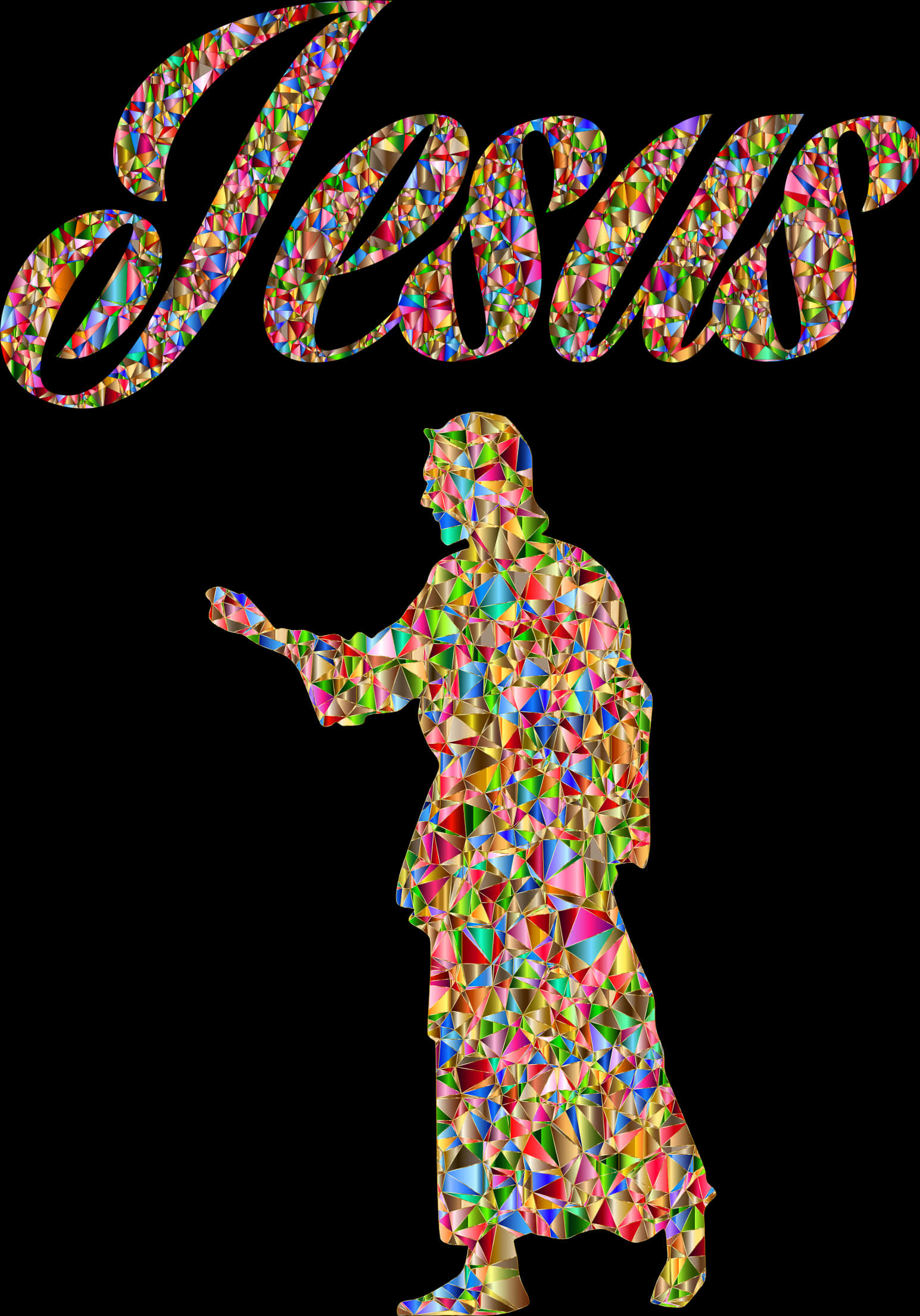 Stained Glass Jesus Artwork PNG