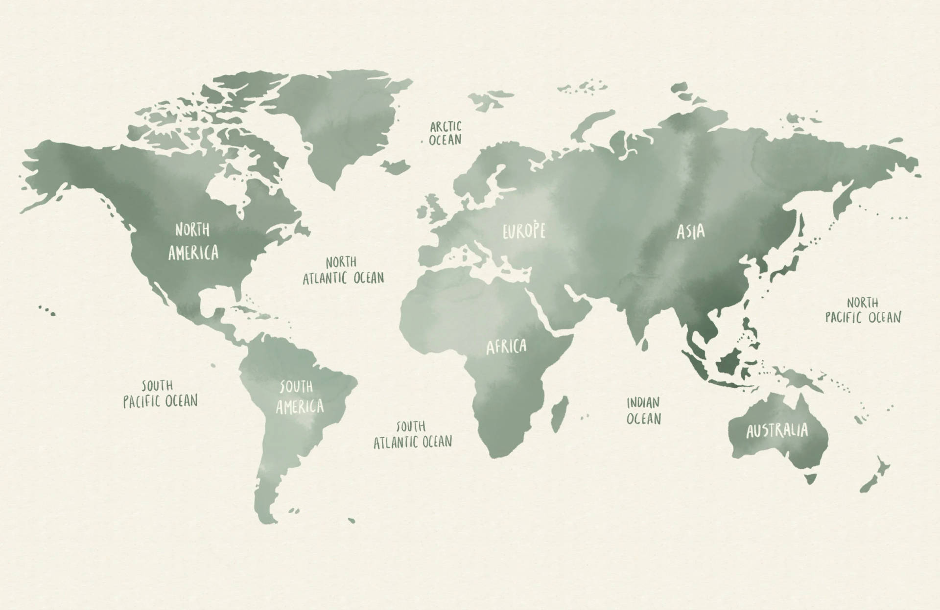 Mapados Países Manchado Em Verde Papel de Parede