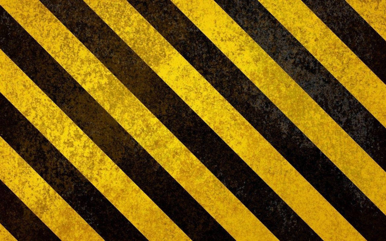 Stained Hazard Stripes For Construction Wallpaper