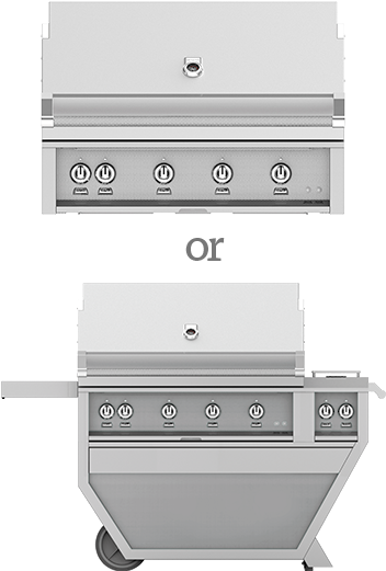 Stainless Steel Built In Versus Freestanding Grill PNG