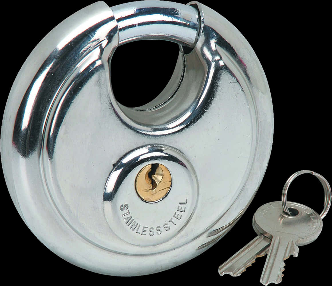 Stainless Steel Disc Padlock Keys PNG