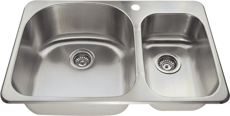 Stainless Steel Double Kitchen Sink PNG