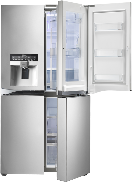 Stainless Steel French Door Refrigerator PNG