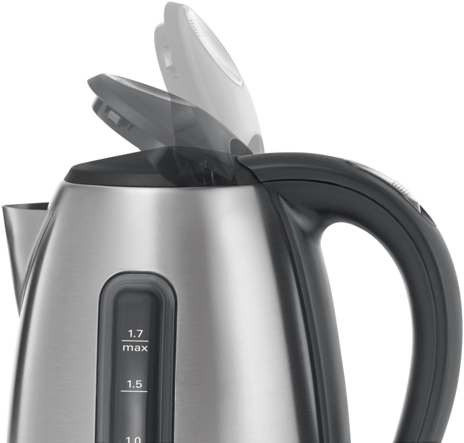 Stainless Steel Kettle With Open Lid PNG