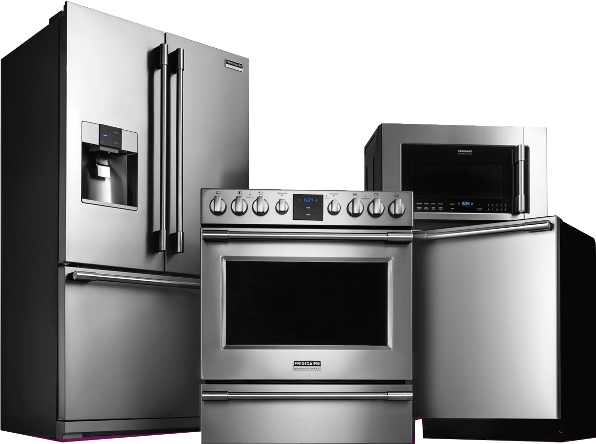 Stainless Steel Kitchen Appliances Set PNG