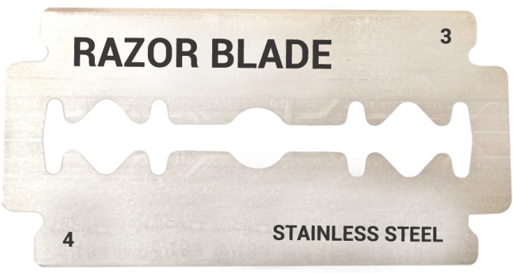 Stainless Steel Razor Blade PNG