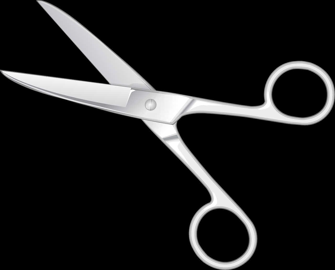 Stainless Steel Scissors Black Background PNG