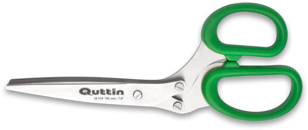 Stainless Steel Scissors Green Handles PNG