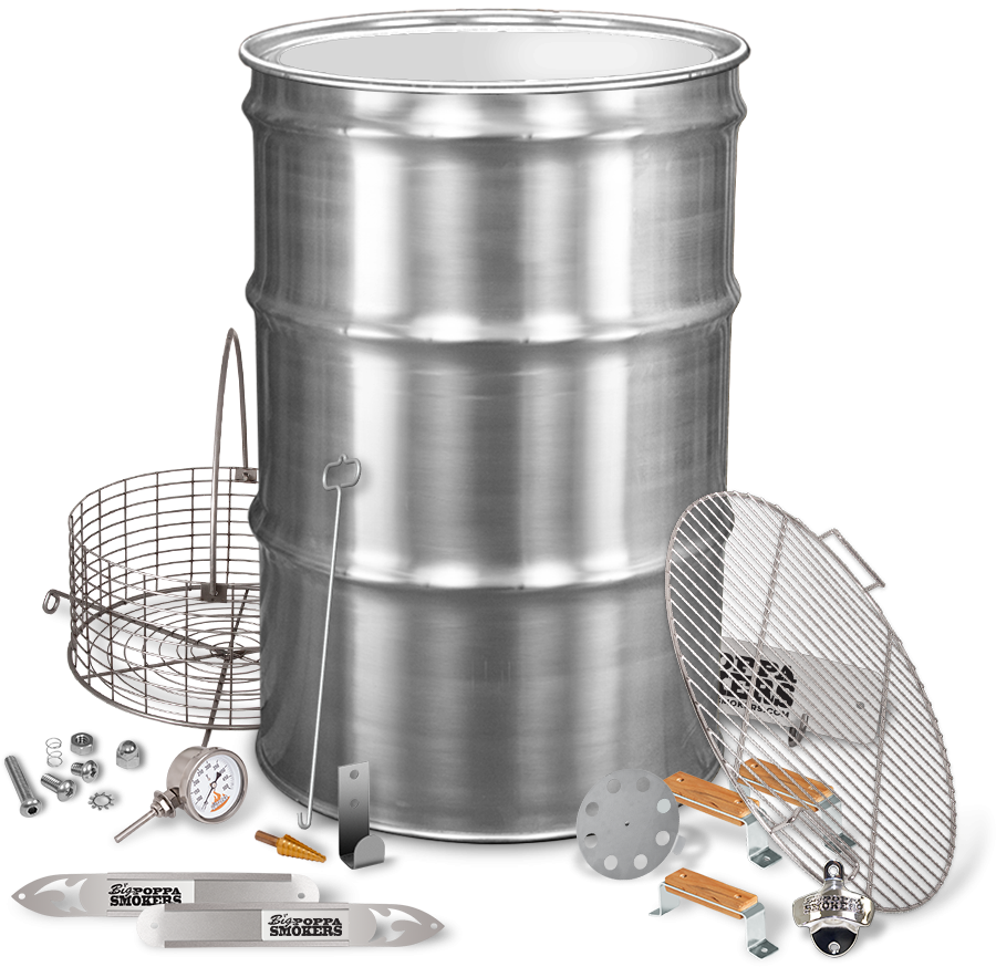Stainless Steel Smoker Kit Components PNG