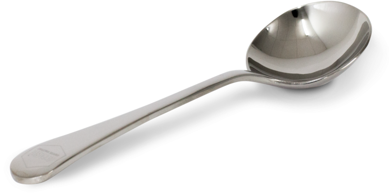 Stainless Steel Spoonon Gray Background PNG