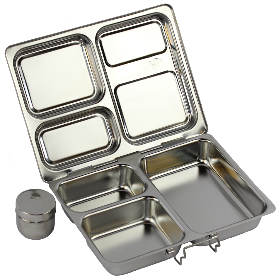 Stainless Steel Tiffin Box Open PNG