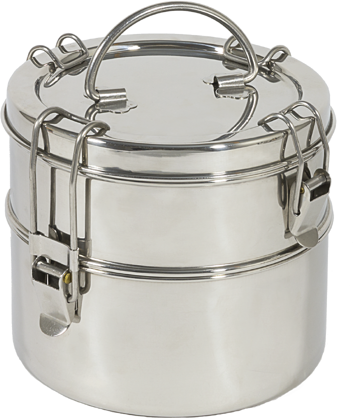 Stainless Steel Tiffin Box Stacked PNG