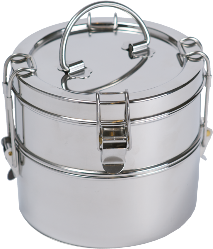 Stainless Steel Tiffin Box Stacked PNG