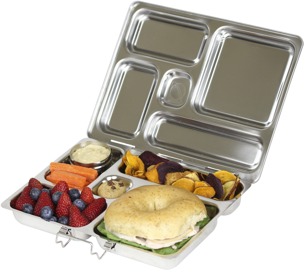 Stainless Steel Tiffin Box With Healthy Food PNG