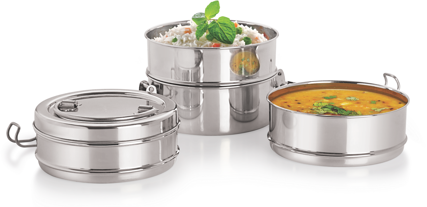 Stainless Steel Tiffin Containers PNG