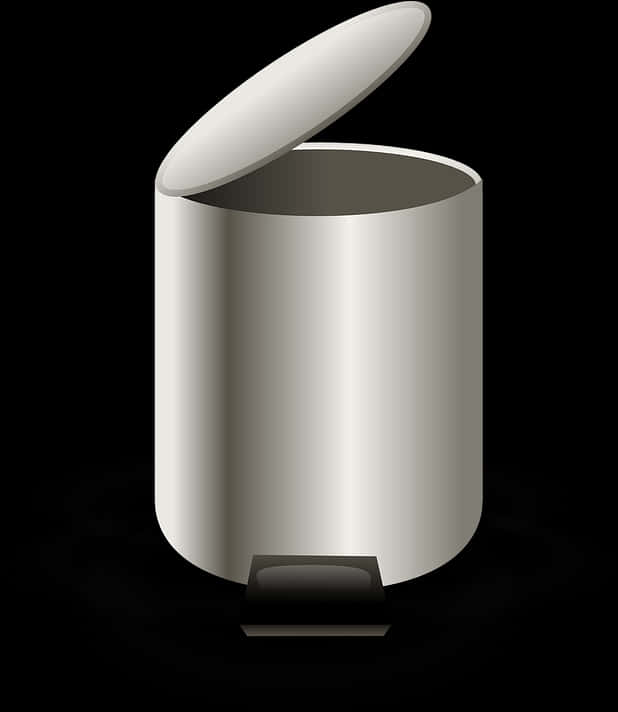Stainless Steel Trash Can Open Lid PNG