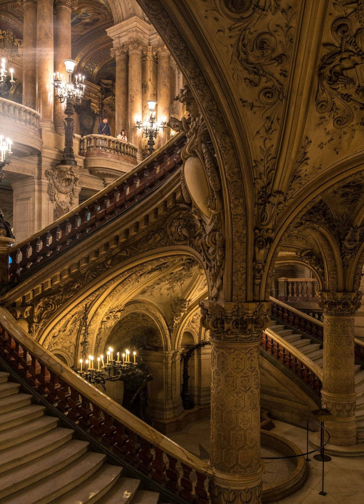 Intradosde La Escalera Del Palacio De La Ópera De París Fondo de pantalla