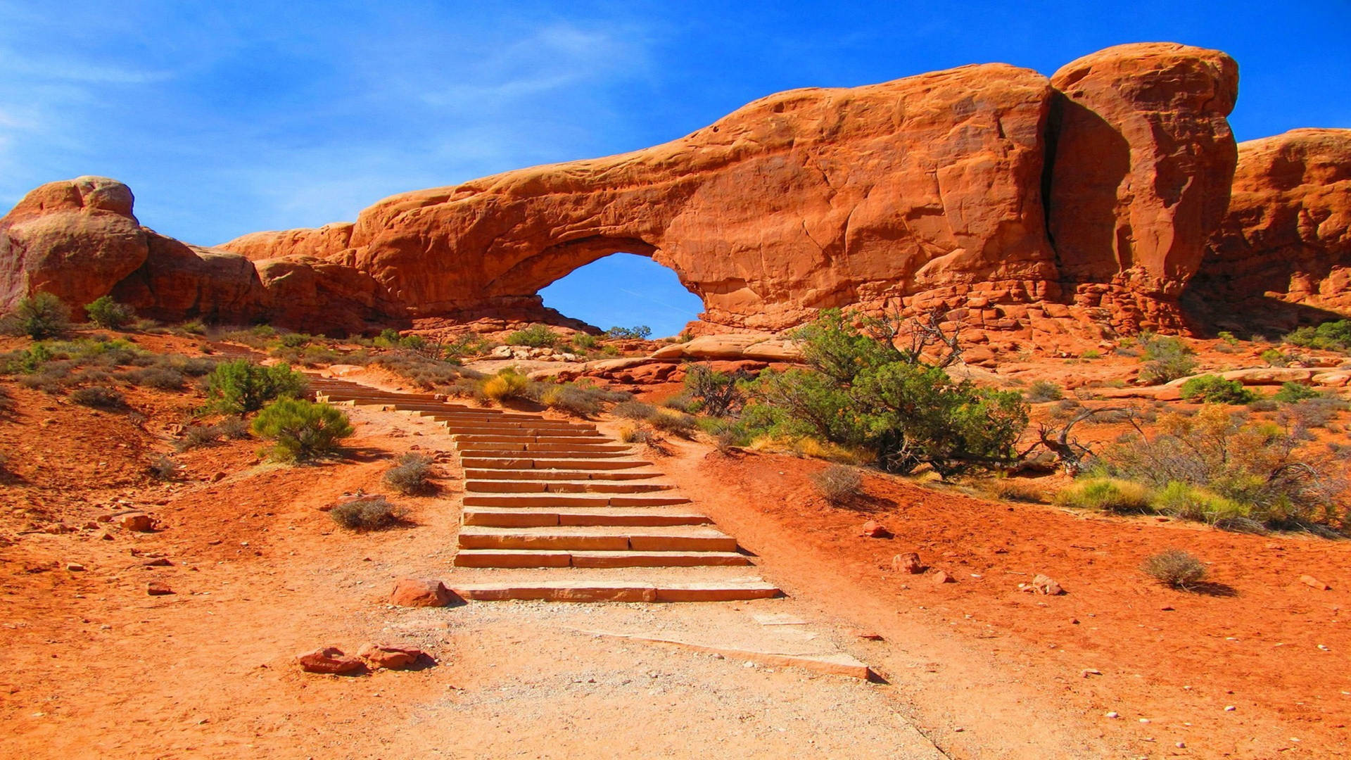 Stairway At Arches National Park Wallpaper
