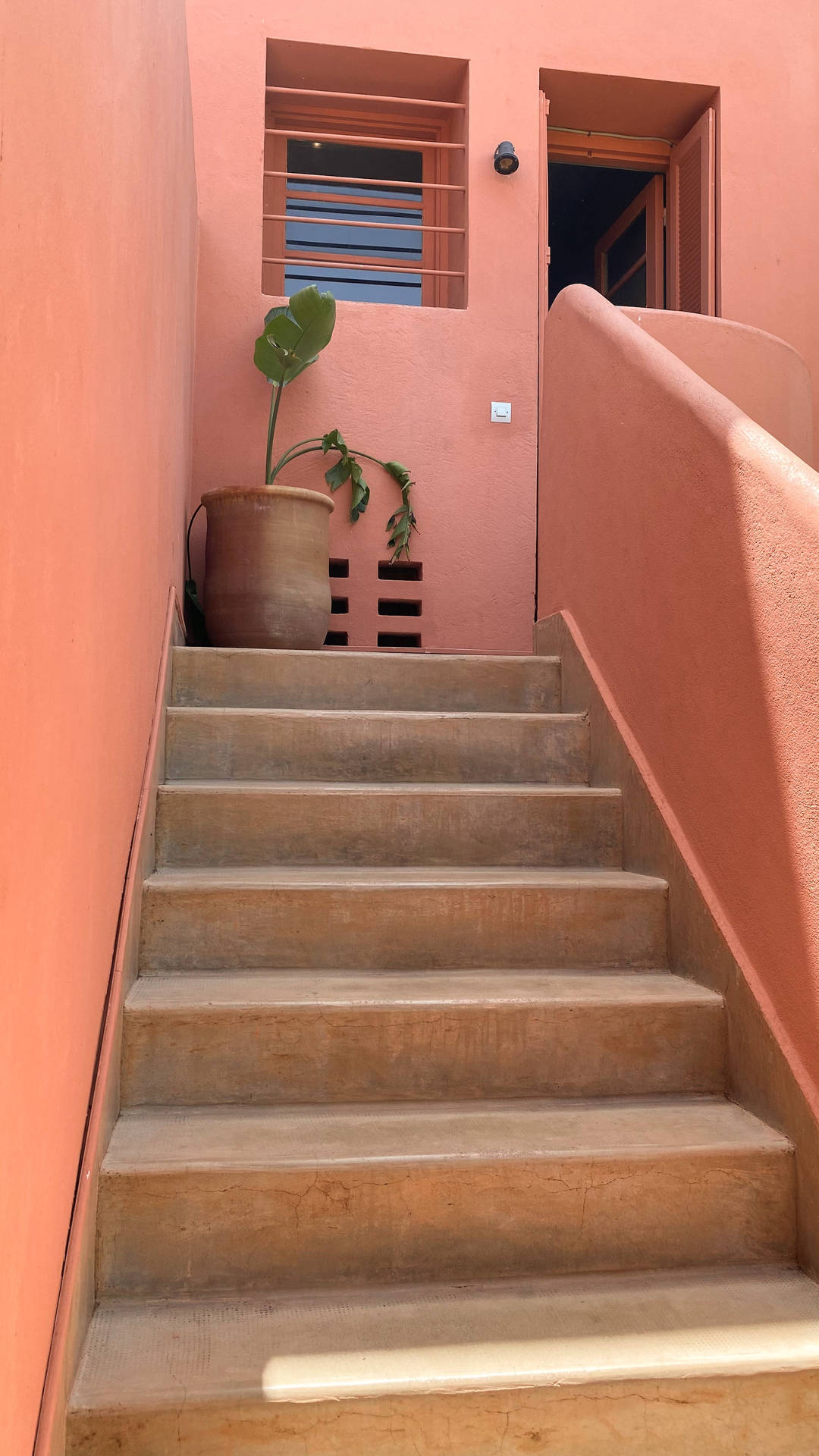 Stairway Potteplante Æstetisk Wallpaper
