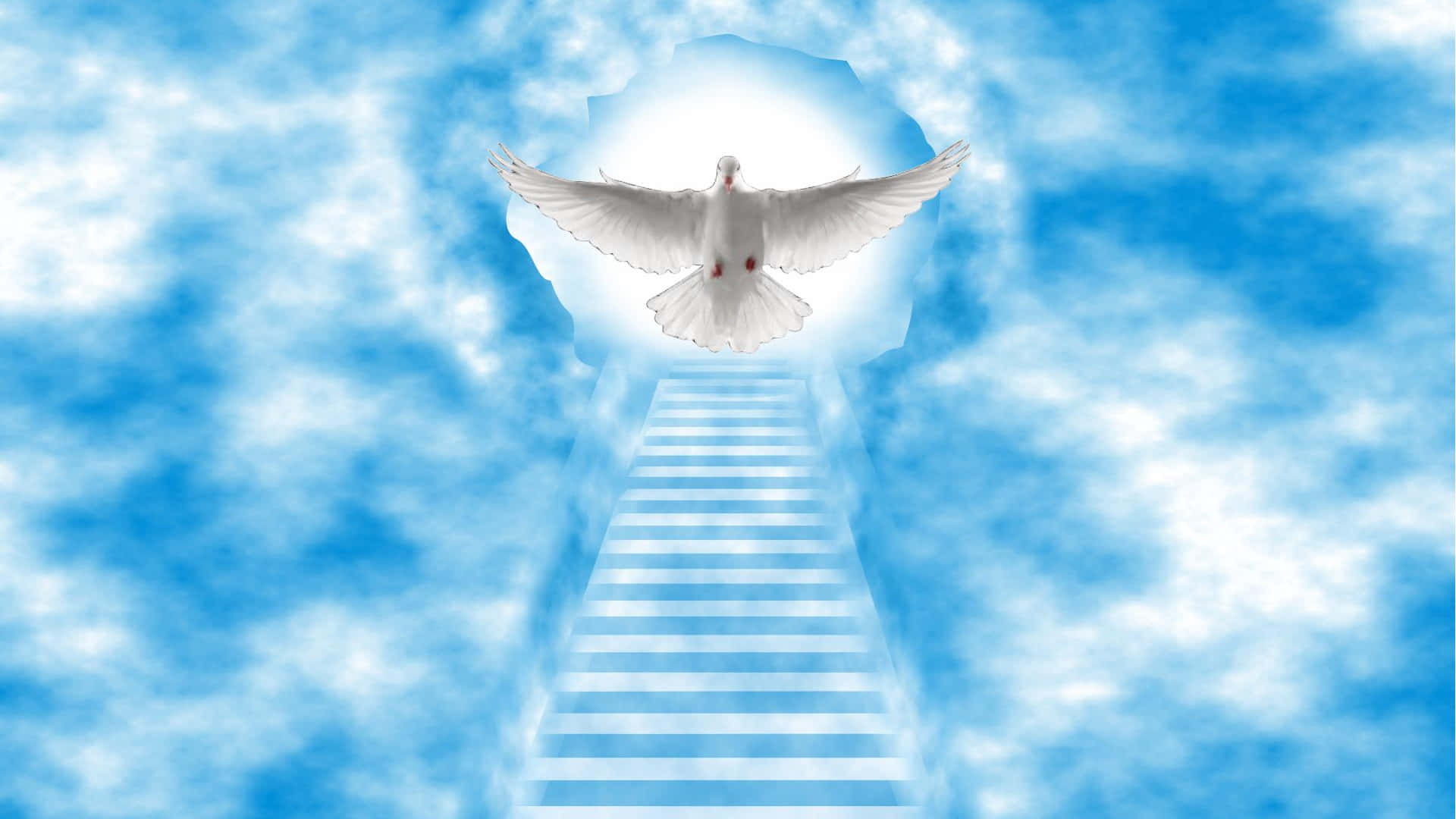Follow the stairway to an idyllic heaven Wallpaper