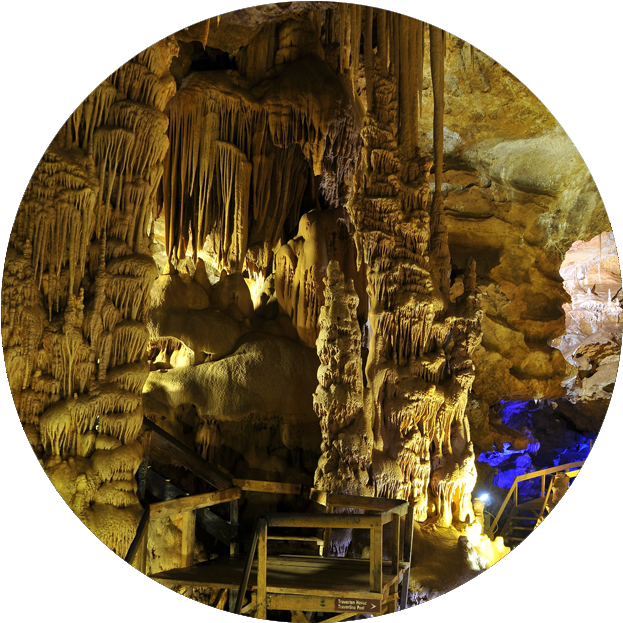 Stalactite Studded Cave Interior PNG
