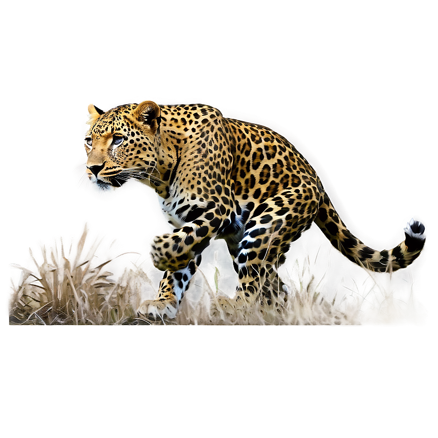Stalking Leopard Illustration Png 06112024 PNG