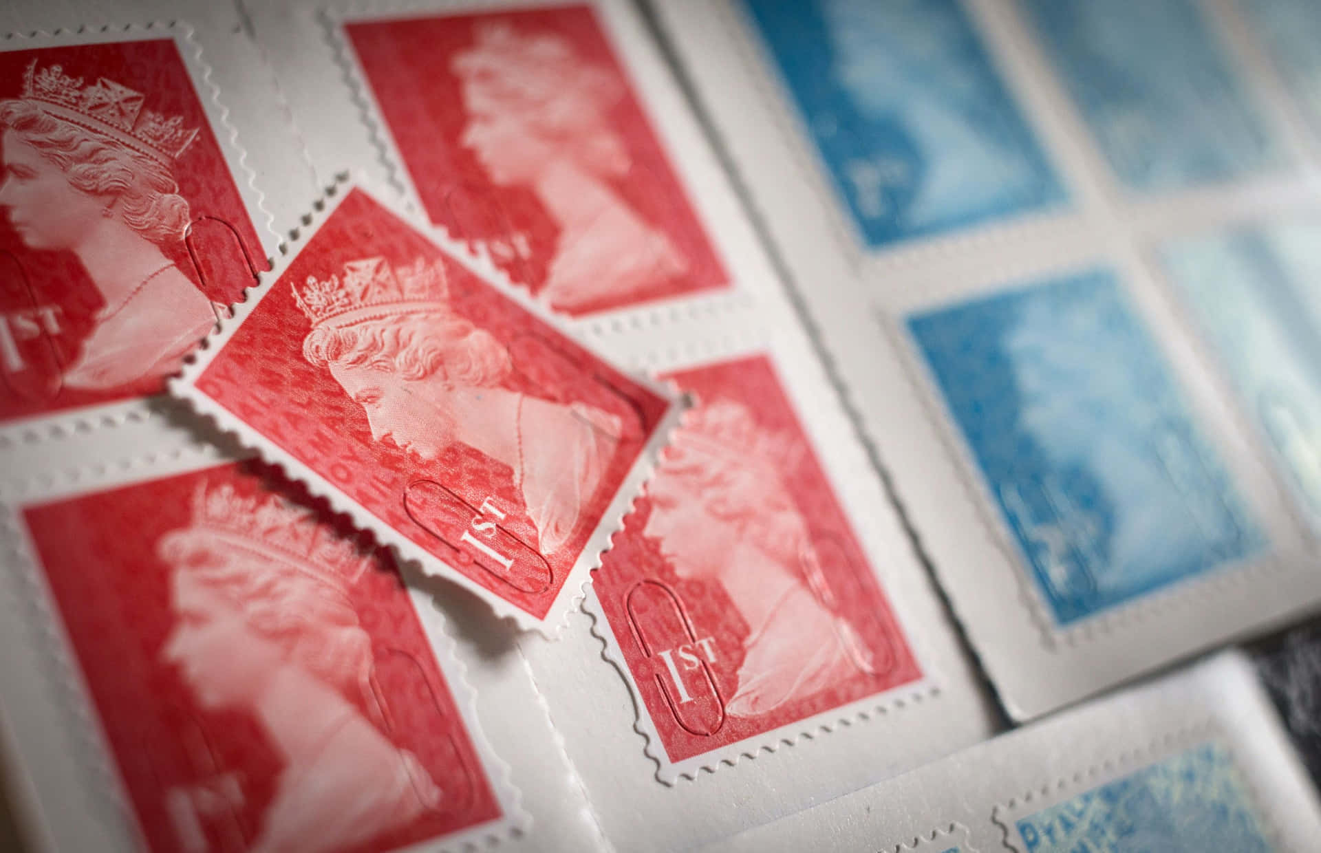 British Stamps On A Table