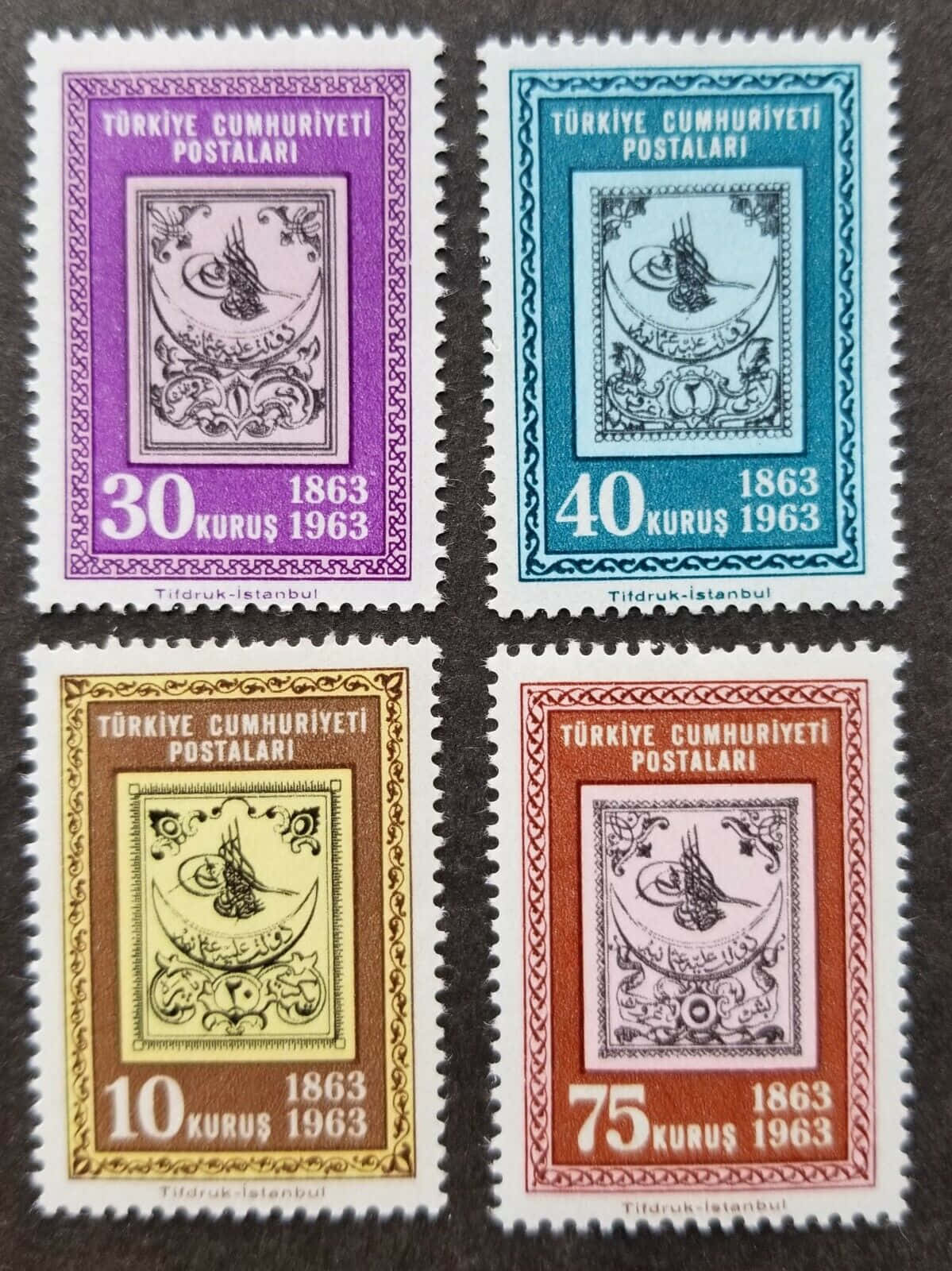 A Set Of Four Stamps With Different Designs