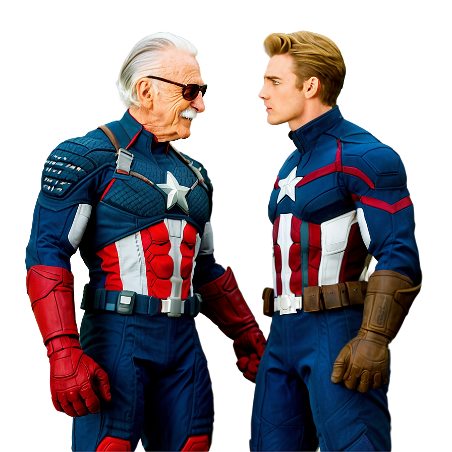 Stan Lee And Captain America Png 06242024 PNG