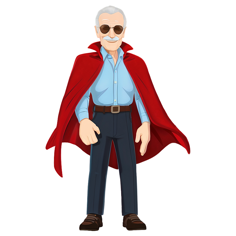 Stan Lee Animation Character Png 06242024 PNG