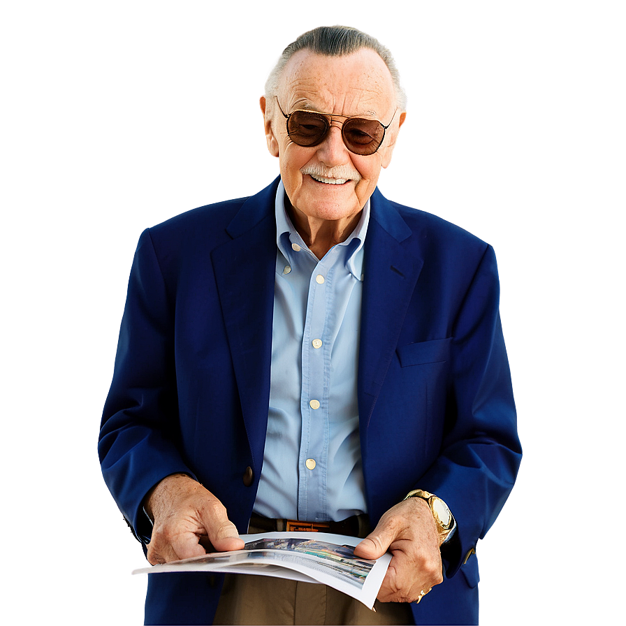 Stan Lee Creating Comics Png 06242024 PNG