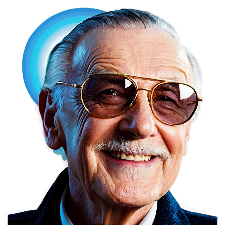 Stan Lee Smiling Portrait Png 06242024 PNG