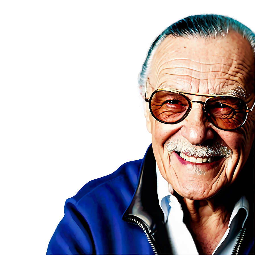 Download Stan Lee Smiling Portrait Png Hyf | Wallpapers.com