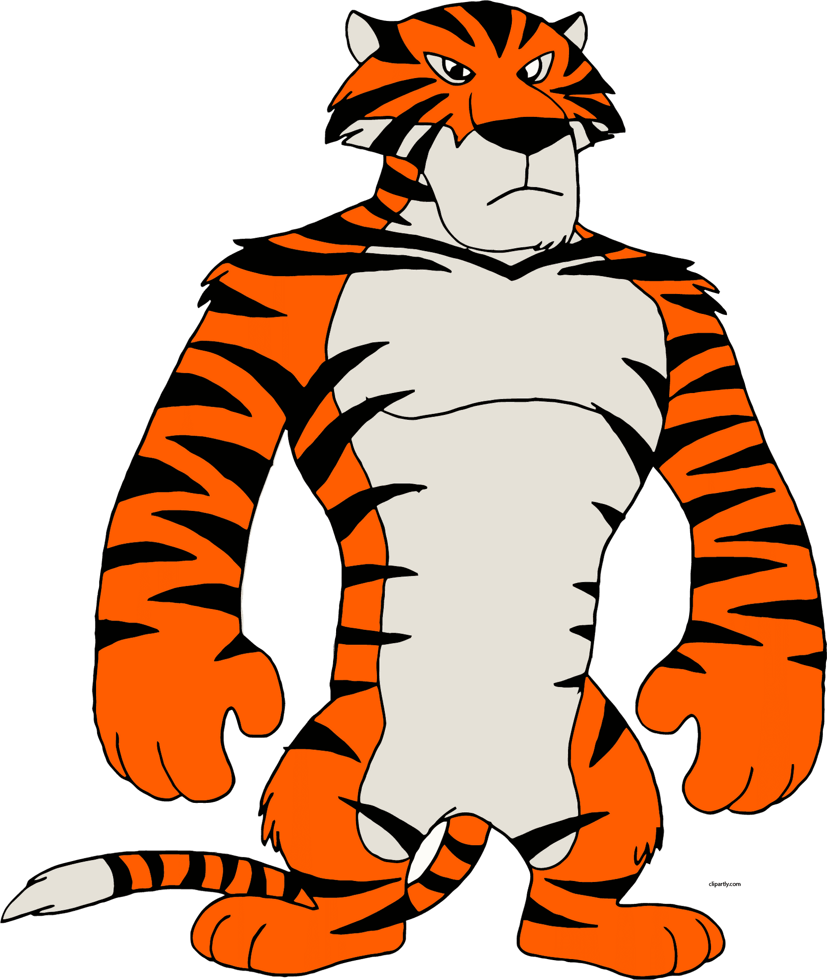 Standing Animated Tiger Character PNG