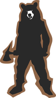 Standing Bear Silhouette PNG