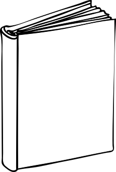 Standing Book Icon Blackand White PNG