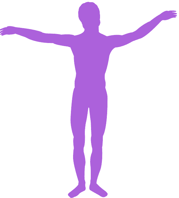 Standing Human Silhouette Spread Arms PNG