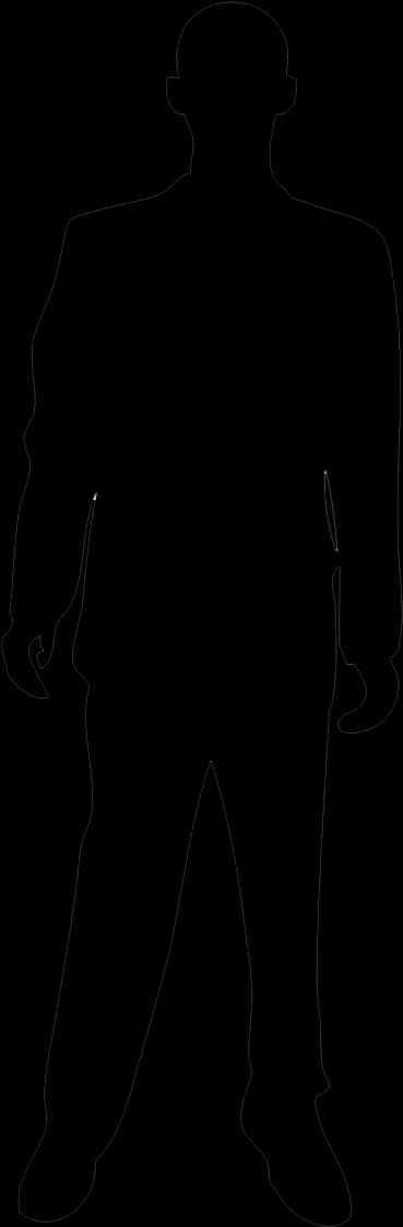 Standing Man Silhouette Outline PNG