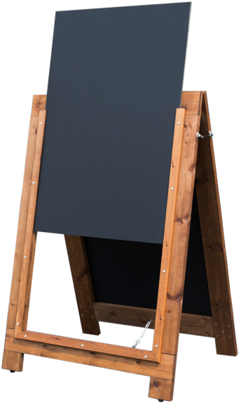 Standing Wooden A Frame Chalkboard PNG