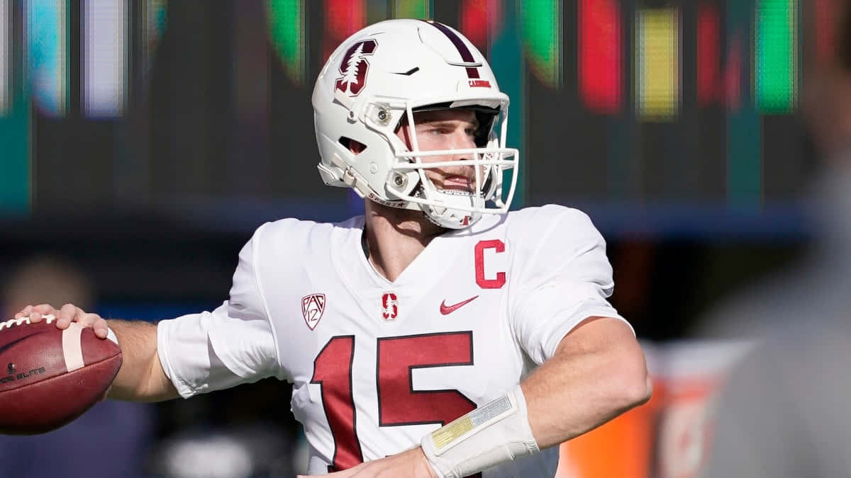 Stanford Quarterback Preparesto Pass Wallpaper