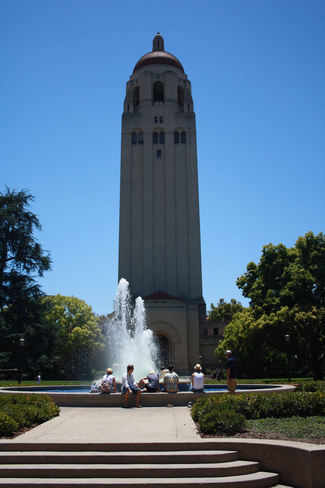 Stanford University Fountain For Phone Wallpaper