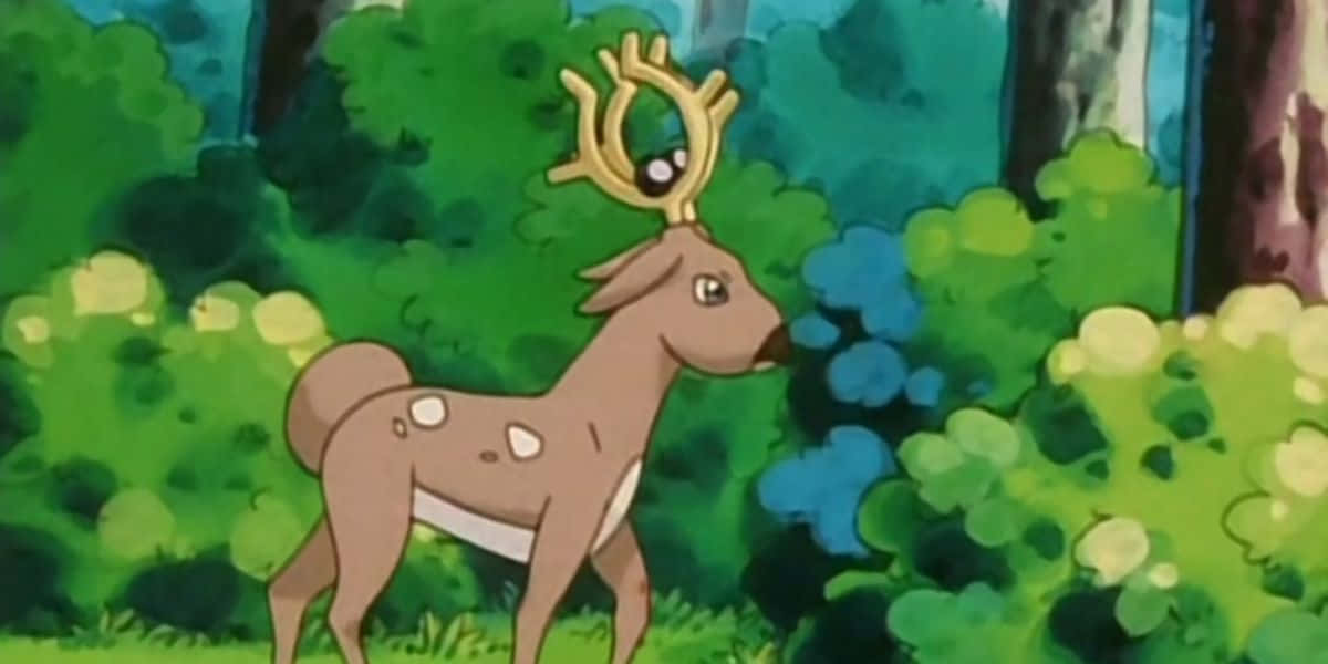Stantler In The Forest Wallpaper
