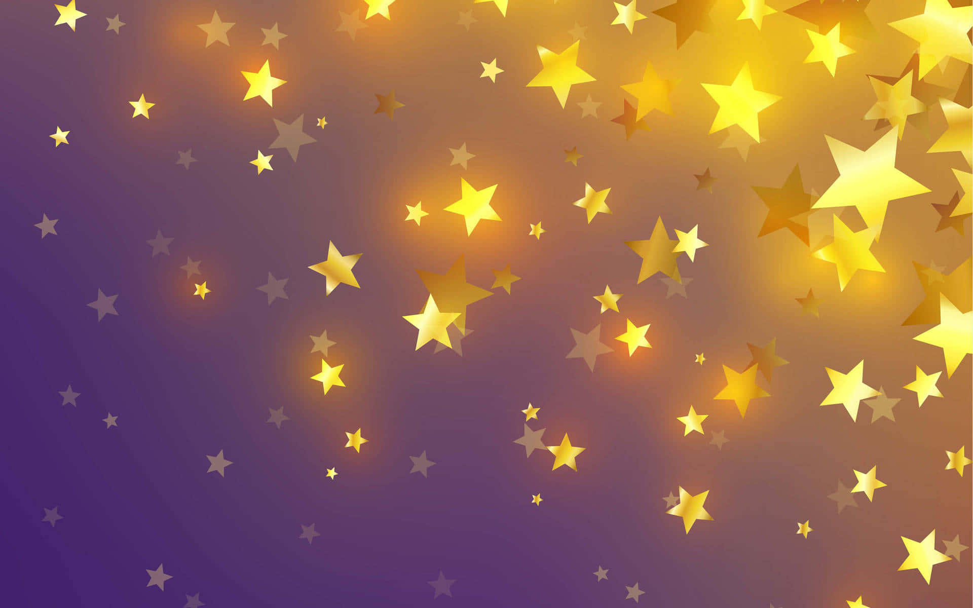 golden stars falling on a purple background