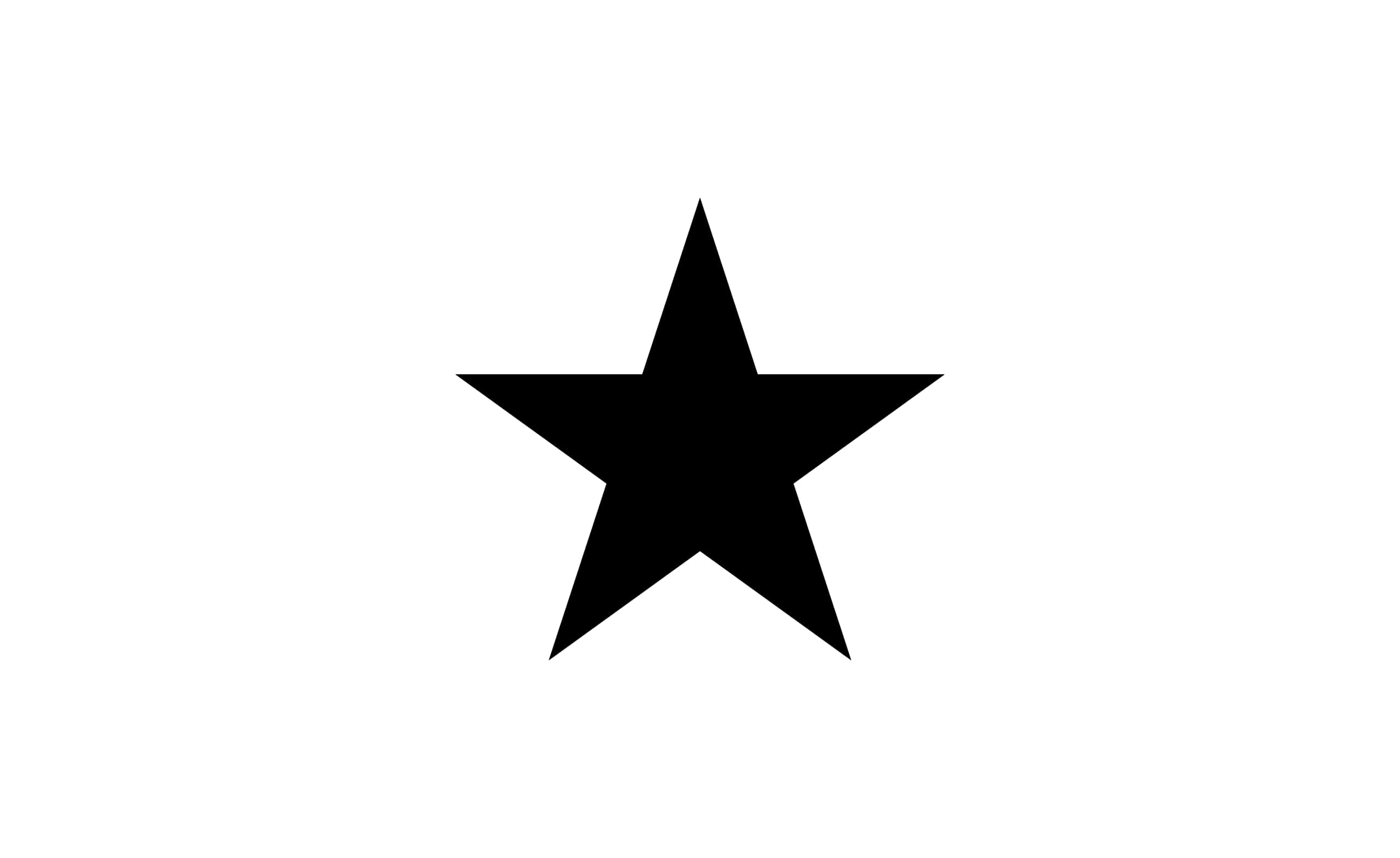 a black star is shown on a white background