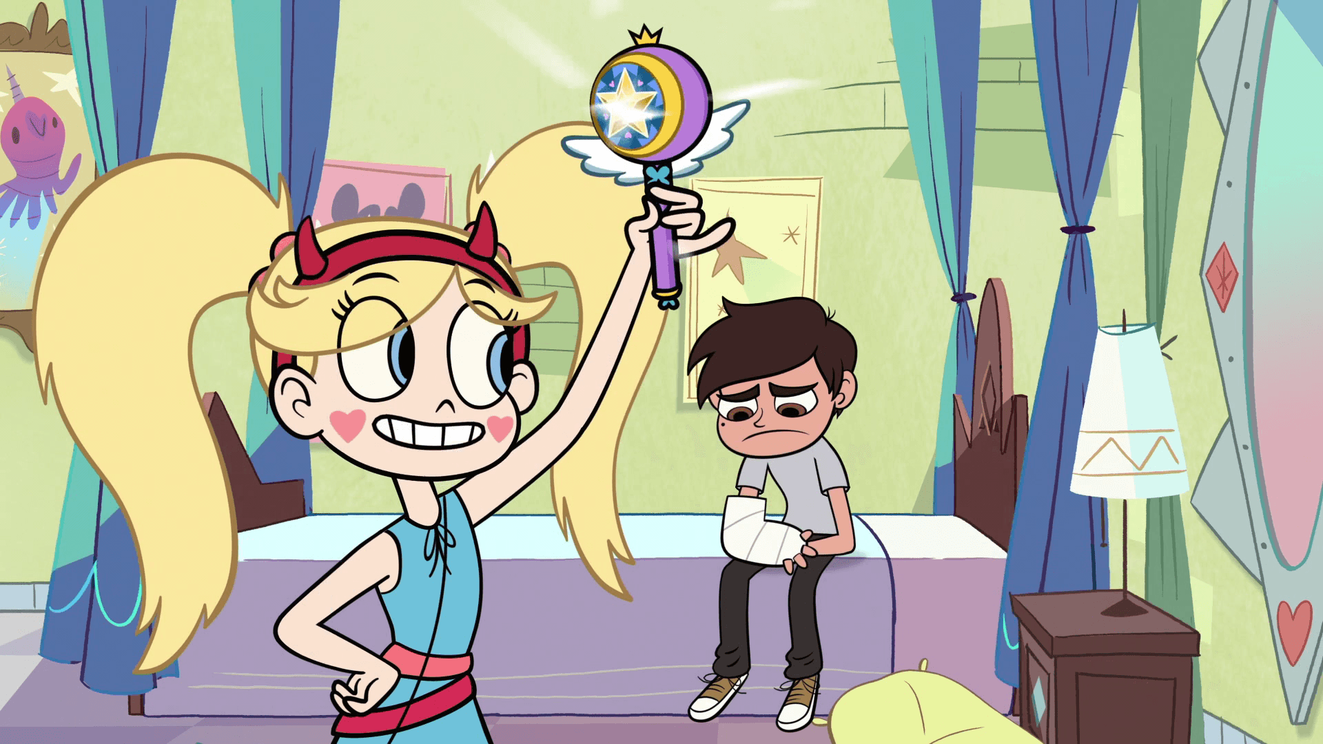 Star Butterfly And Marco Diaz Exploring A Magical Dimension-star Vs The Forces Of Evil Animation Cartoon Wallpaper