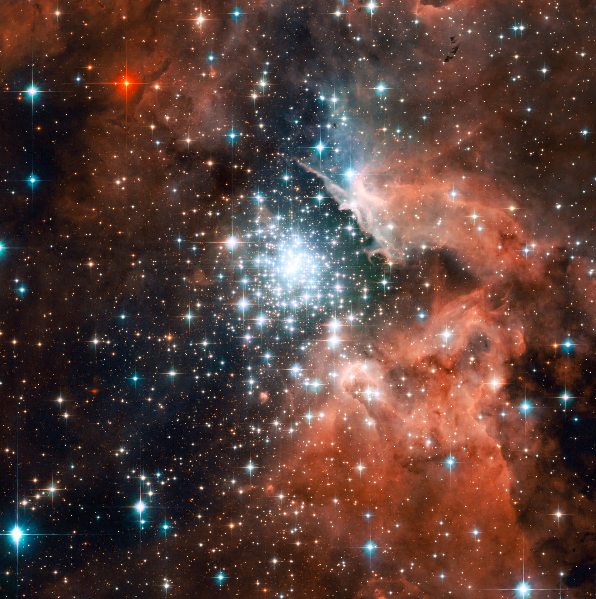Stunning View of Star Cluster in Deep Space Wallpaper
