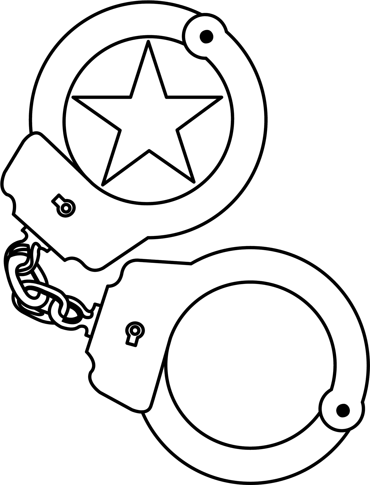 Star Embellished Handcuffs Illustration PNG