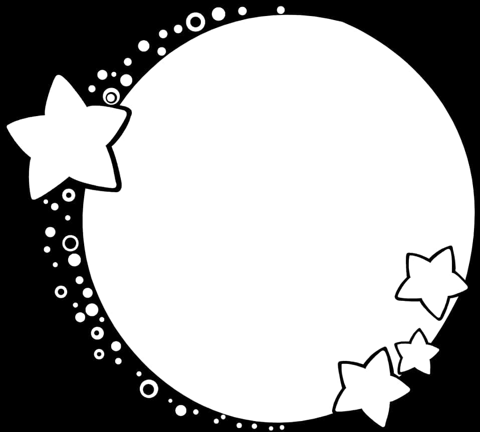 Star Encircled Circle Graphic PNG