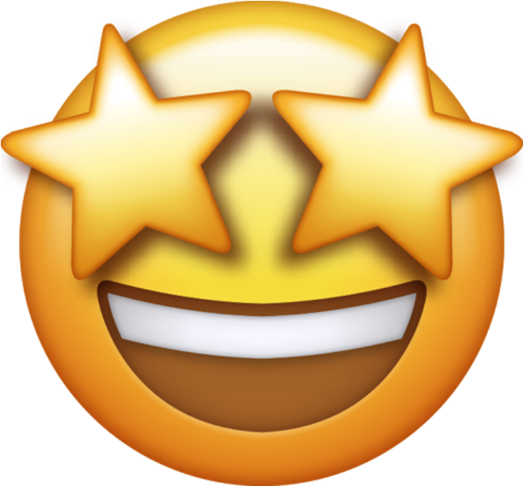 Star Eyed Smiling Emoji.png PNG