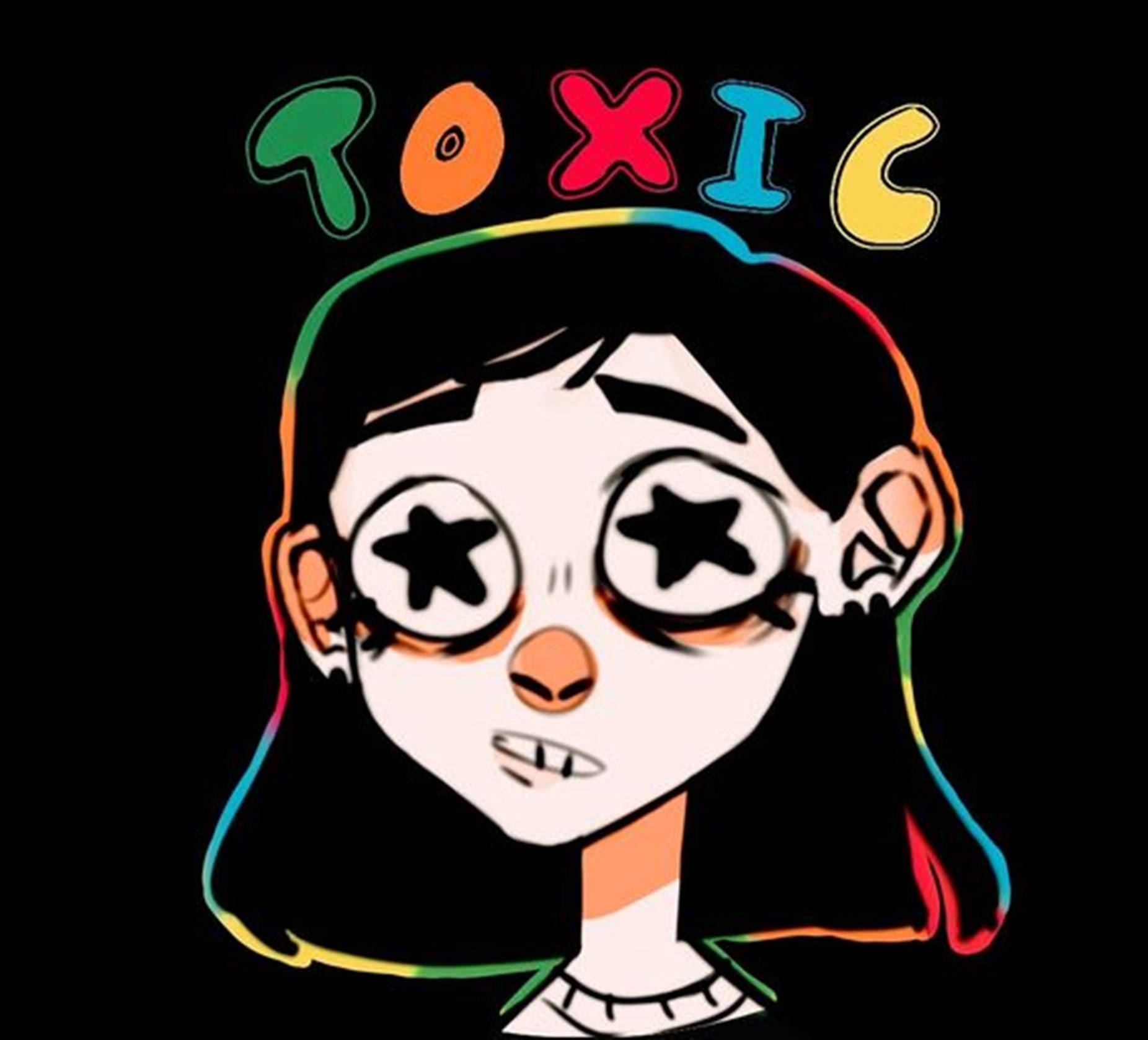 Star Eyes Toxic Girl Unique Cool Pfp Art Wallpaper